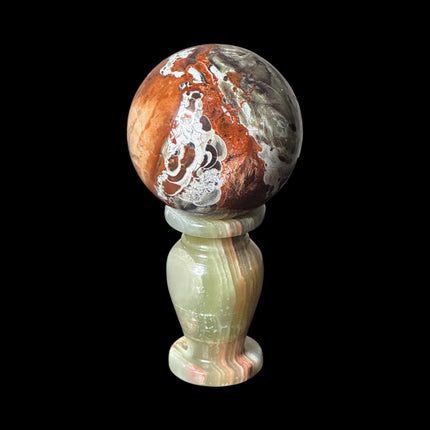 High-quality Money Agate sphere 359g for wealth and prosperity - Ravens Cauldron 6 N Sandusky St. Delaware, OH 43015