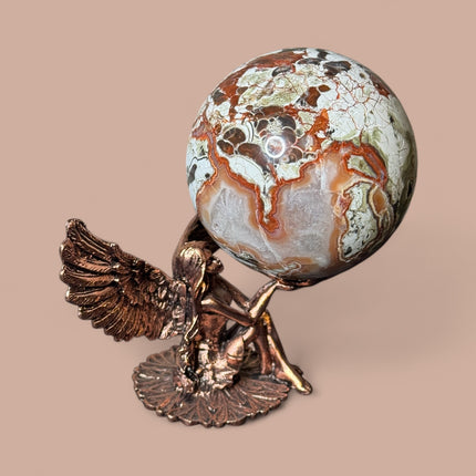 High-quality 470g Money Agate sphere for prosperity and wealth