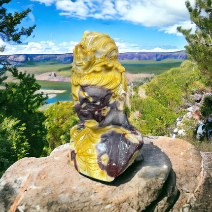 Mookaite Buddha / Bodhisattva Statue Carving - Raven's Cauldron