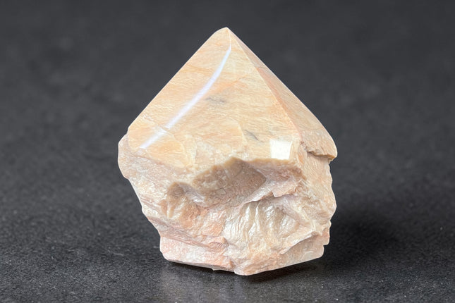 Moonstone feldspar semi-polished crystal point for intuition and spiritual awareness from Raven's Cauldron, 6 N Sandusky St, Delaware, OH 43015