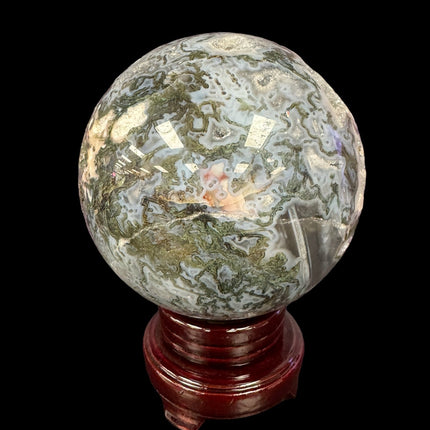 Moss Agate Druzy Sphere - Exquisite - Raven's Cauldron
