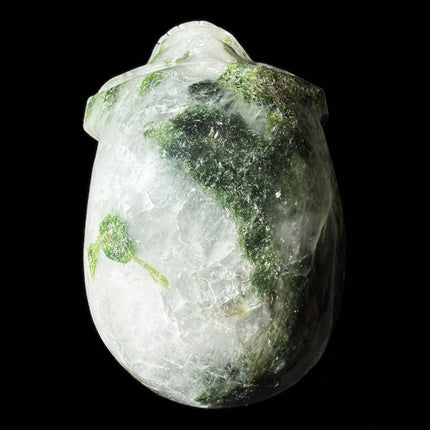 Moss Agate Skull with Chlorite Inclusions – 1.58 lb Hand-Carved Crystal