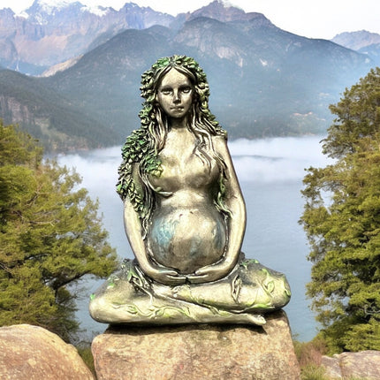 Mother Earth, Gaia, Sitting Lotus Pose Miniature Statue by Veronese Designs - Raven's Cauldron