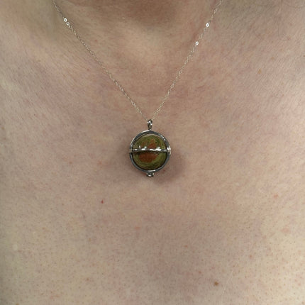 Natural Unakite Crystal Pendant, Silver 925 Necklace - Raven's Cauldron