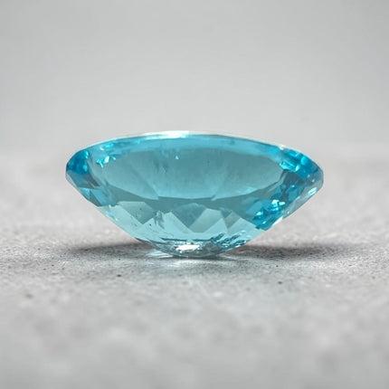 Natural faceted oval Blue Apatite loose gemstone measuring 8x6mm for custom ring or pendant setting - Raven's Cauldron, Delaware, OH