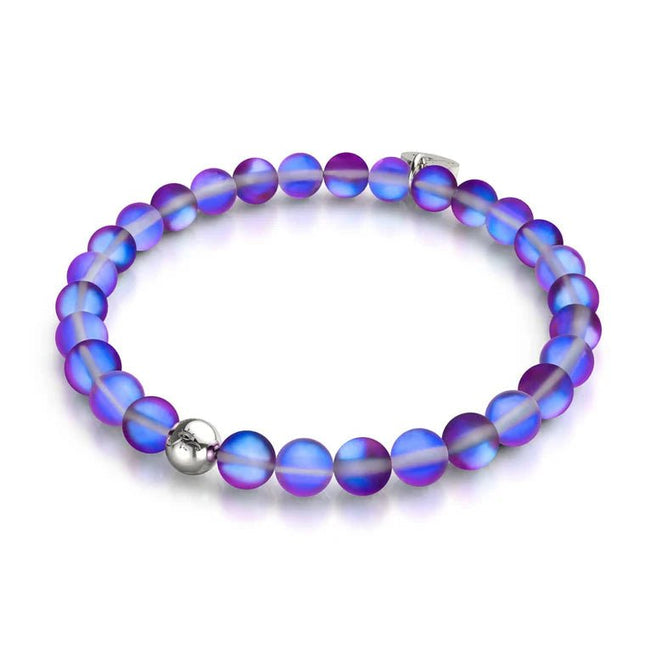 NOGU Violet | SILVER | MERMAID GLASS BEAD BRACELET - Raven's Cauldron