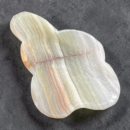 Mexican Onyx cloud-shaped bowl polished green aragonite crystal dish for altar or jewelry display Raven's Cauldron, Delaware, OH