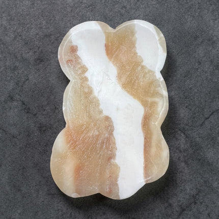 Orange Calcite cloud bowl polished crystal dish 5.5 inch carved stone for energy and creativity Raven's Cauldron, Delaware, OH