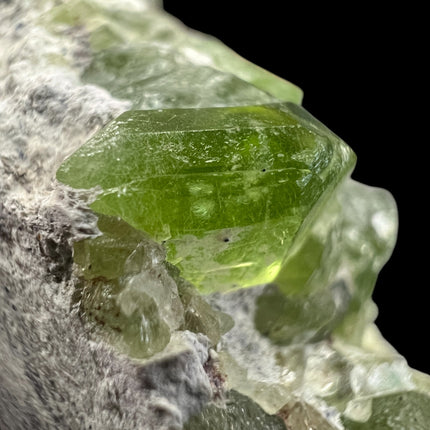 Natural Peridot in Matrix specimen from Pakistan featuring a double-terminated Peridot crystal, 206 grams, 3.5 x 2.75 x 1 inches – Raven's Cauldron, Delaware, OH