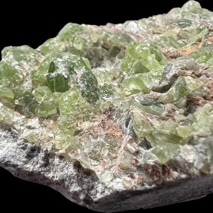 Natural Peridot in Matrix crystal specimen from Pakistan featuring green Peridot crystals in host rock, 246 grams, 4.25 x 2.5 x 0.75 inches – Raven's Cauldron, Delaware, OH