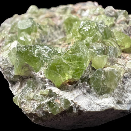 Natural Peridot in Matrix crystal specimen from Pakistan featuring green Peridot crystals in host rock, 246 grams, 4.25 x 2.5 x 0.75 inches – Raven's Cauldron, Delaware, OH