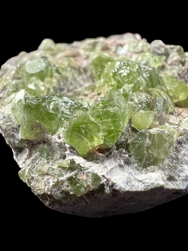 Natural Peridot in Matrix crystal specimen from Pakistan featuring green Peridot crystals in host rock, 246 grams, 4.25 x 2.5 x 0.75 inches – Raven's Cauldron, Delaware, OH