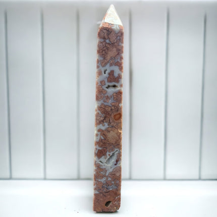 Pink Flower Agate/ Petal Agate Tower / Obelisk - Raven's Cauldron