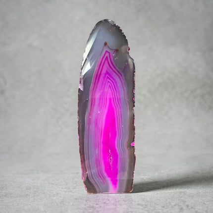 Dyed Pink Agate crystal freeform polished with cut base 185 grams Raven’s Cauldron Delaware Ohio