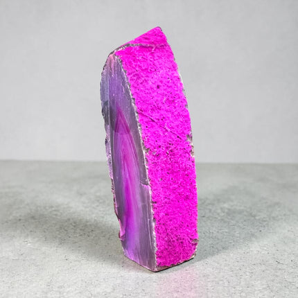 Dyed Pink Agate crystal freeform polished with cut base 185 grams Raven’s Cauldron Delaware Ohio