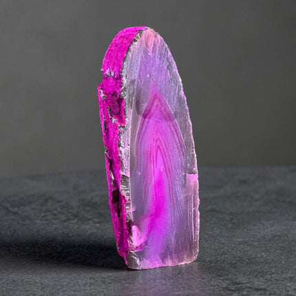 Dyed Pink Agate crystal freeform polished with cut base 185 grams Raven’s Cauldron Delaware Ohio