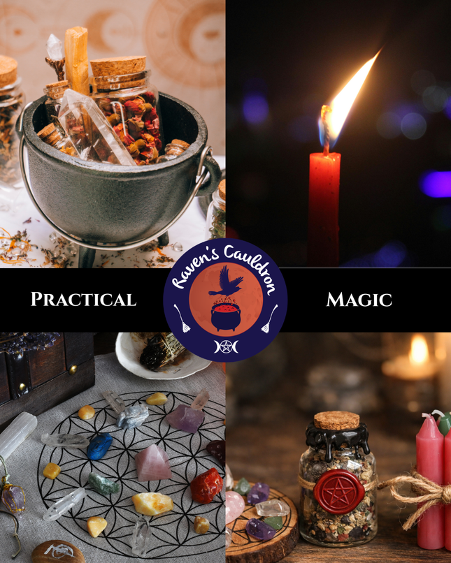 practical magic crystal grid spell jar chime candle workshop event raven's cauldron 6 N Sandusky St. Delaware, OH 43015