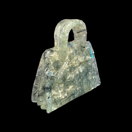 Prehnite Handbag / Purse Carving - 3.25 inches tall - Raven's Cauldron