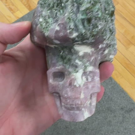 Primitive Pink and Green Tourmaline Skull – Hand Carved – 6 N Sandusky St.  Delaware, OH. 43015