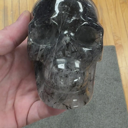 Black Rutilated Quartz /Tourmalinated Quartz Skull - High Quality – 6 N Sandusky St.  Delaware, OH. 43015