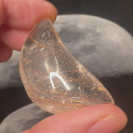 Golden Rutilated Quartz tear drop palm stone – small polished crystal, Raven’s Cauldron, 6 N Sandusky St, Delaware, OH 43015