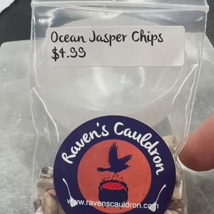 1 ounce bag Ocean Jasper chips - Raven's Cauldron 6 N Sandusky St. Delaware, OH 43015