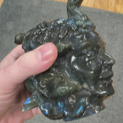 Labradorite Medusa Head Carving – Over 3 Pounds, highest quality Raven’s Cauldron 6 N Sandusky St. Delaware, OH. 43015