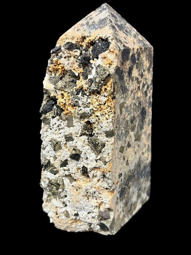 Pyrite in Feldspar and Quartz Tower - Raven's Cauldron