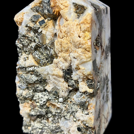 Pyrite in Feldspar and Quartz Tower - Raven's Cauldron