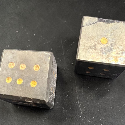Pyrite gemstone D6 dice polished 6 sided crystal cube for prosperity and protection Raven’s Cauldron Delaware Ohio