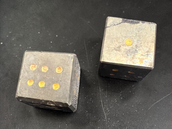 Pyrite gemstone D6 dice polished 6 sided crystal cube for prosperity and protection Raven’s Cauldron Delaware Ohio