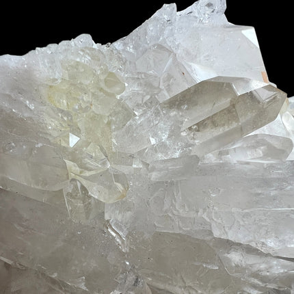 High quality natural citrine quartz cluster weighing 3150 grams with golden crystal points from Raven's Cauldron.