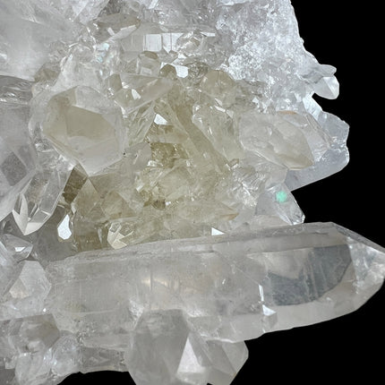High quality natural citrine quartz cluster weighing 3150 grams with golden crystal points from Raven's Cauldron.