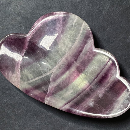 Rainbow Fluorite cloud-shaped crystal bowl polished purple green stone dish 164 grams Raven's Cauldron, Delaware, OH