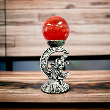 Red Gazing Ball - Slag Glass - Raven's Cauldron