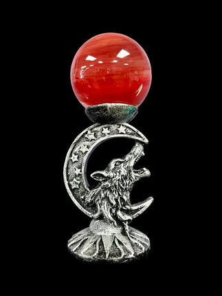 Red Gazing Ball - Slag Glass - Raven's Cauldron