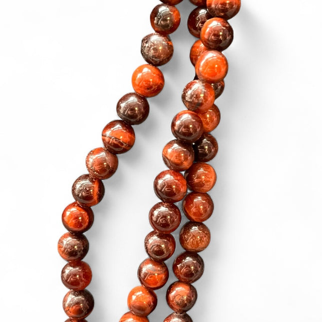 Red Tiger’s Eye 6mm Bead Strand – 14" Natural Crystal Beads for Jewelry Making & Motivation