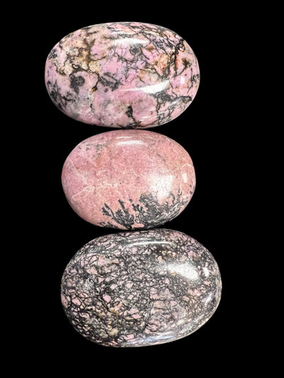 Rhodonite Palm Stone – 97g Polished Healing Crystal (1.5 x 2 Inches)