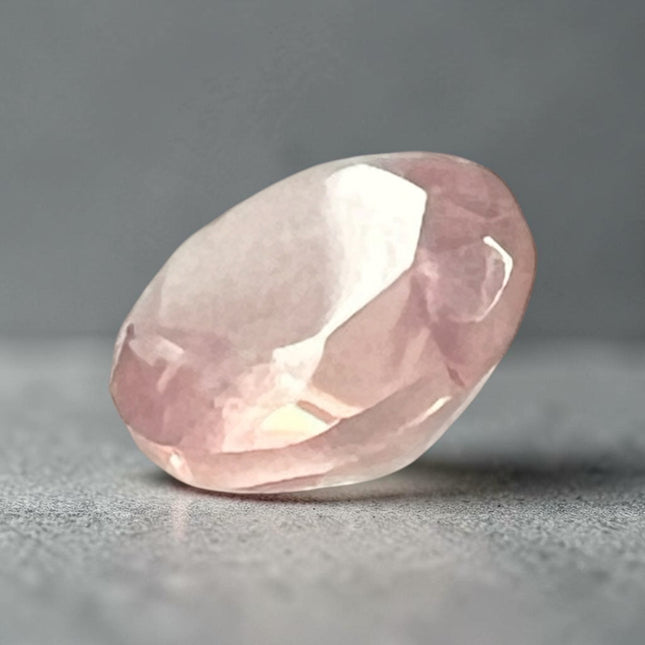 Natural 5mm faceted round Rose Quartz gemstone for ring or pendant setting, polished pink crystal gemstone, Raven's Cauldron, Delaware, OH