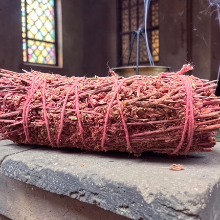 Rose infused white sage bundle 4 inch smudge stick with dried rose petals for energy cleansing and love rituals, Raven's Cauldron, 6 N Sandusky St, Delaware, OH