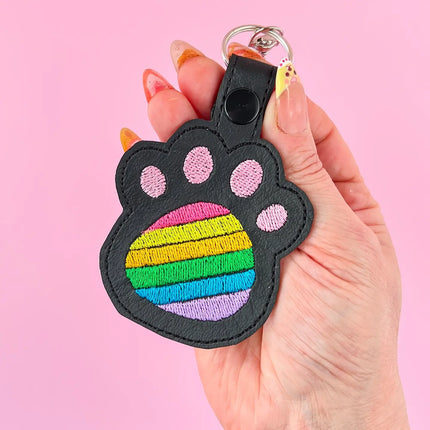 Black Rainbow Cat Paw Keychain by Kawaii Hair Candy – cute kawaii Pride accessory from Raven’s Cauldron