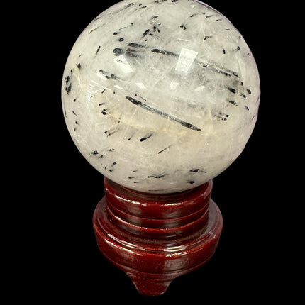 Rutilated Quartz Ball, Black Crystal Ball, Clear Quartz Sphere, Black Rutile Quartz, Work From Home Mood, Crystal Shop - Raven's Cauldron