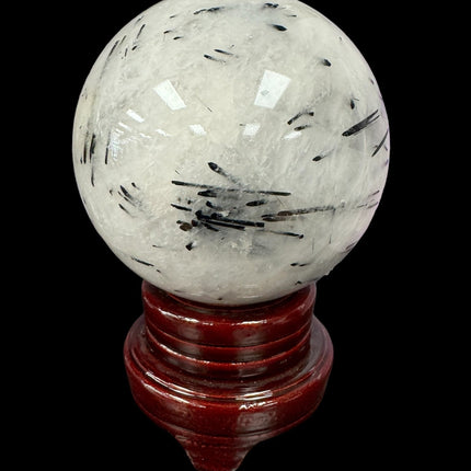 Rutilated Quartz Ball, Black Crystal Ball, Clear Quartz Sphere, Black Rutile Quartz, Work From Home Mood, Crystal Shop - Raven's Cauldron