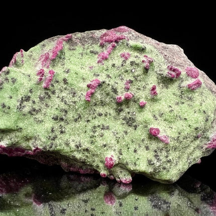 Collector's grade 2,230 gram Ruby in Zoisite featuring vibrant low-iron raw ruby crystal clusters within natural green zoisite matrix displayed as a one-of-a-kind mineral specimen.