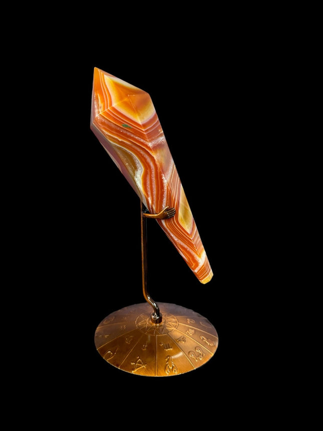 Sardonyx Crystal Scepter with Zodiac Stand, Natural Sardonyx, Crystal Shop - Raven's Cauldron