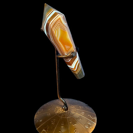 Sardonyx Crystal Scepter with Zodiac Stand, Natural Sardonyx, Crystal Shop - Raven's Cauldron