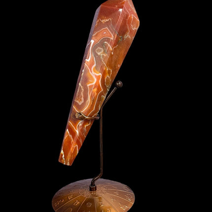 Sardonyx Crystal Scepter with Zodiac Stand, Natural Sardonyx, Crystal Shop - Raven's Cauldron