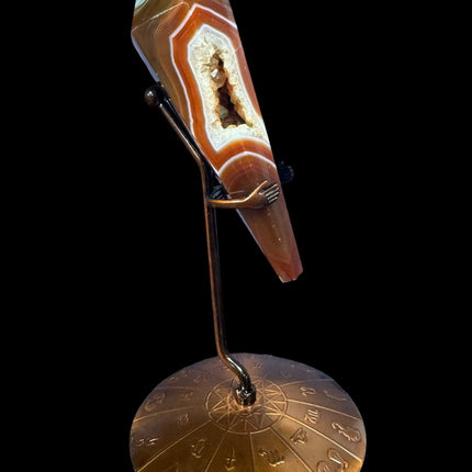 Sardonyx Crystal Scepter with Zodiac Stand, Natural Sardonyx, Crystal Shop - Raven's Cauldron