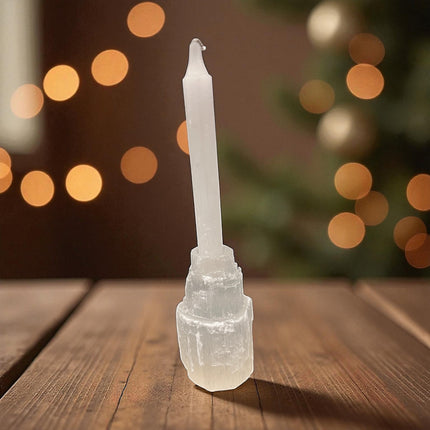 Selenite (Satin Spar) Chime Candle Holder from the Raven's Cauldron, 6 N Sandusky St, Delaware, OH 43015