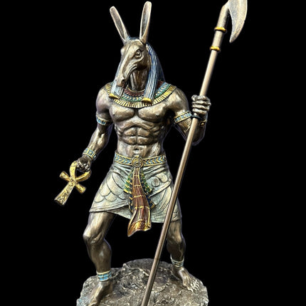 Seth/Set, Egyptian God, Holding Ankh and Scepter Statue by Veronese Design - Raven's Cauldron